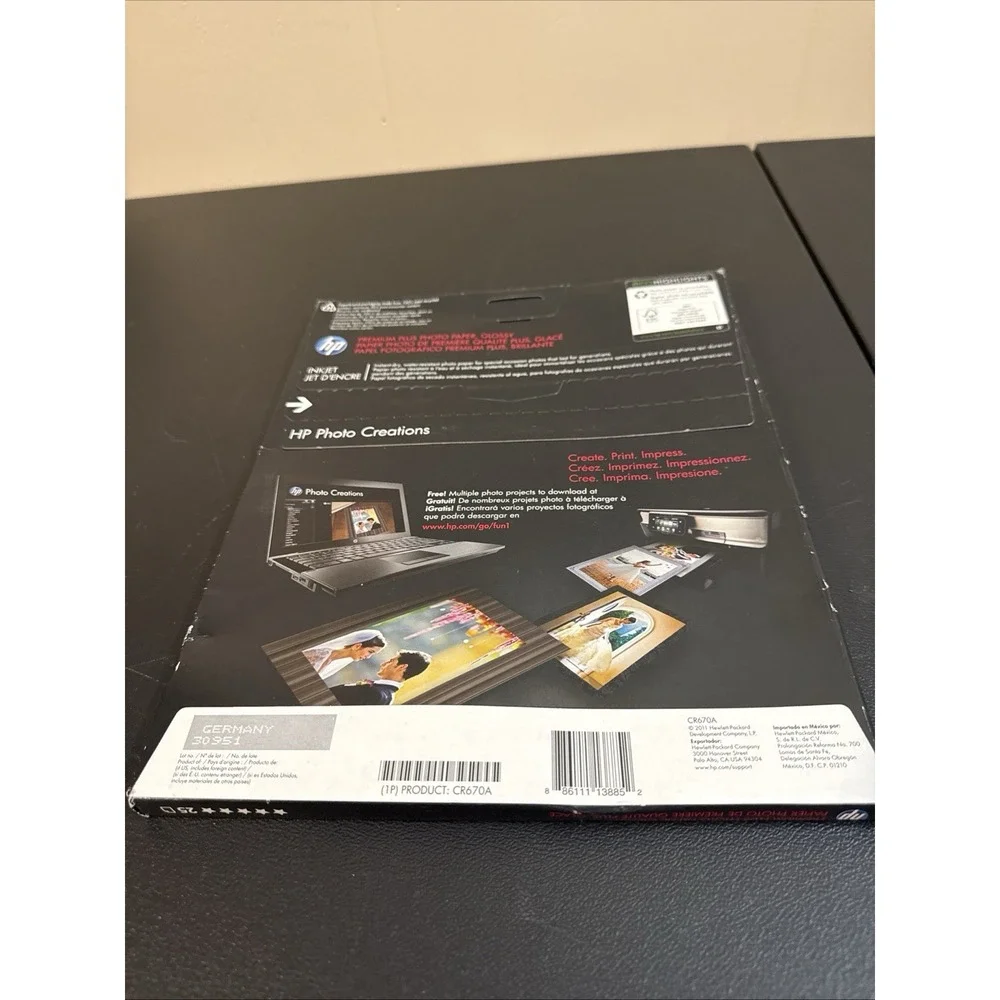 HP Premium Plus Photo Paper Glossy Inkjets 8.5x11 Inches 25 Sheets Sealed